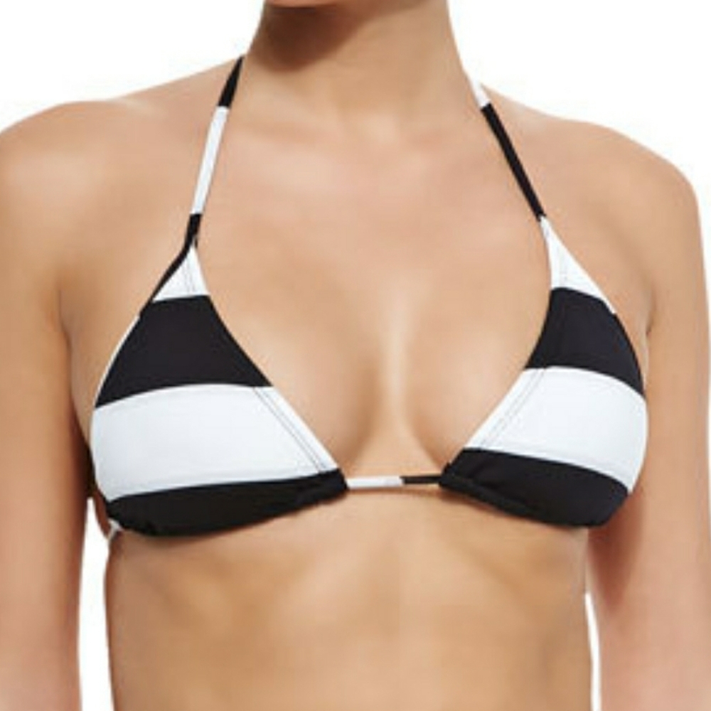 Pilyq Black & White Triangle Bikini Top